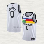 Maglia NO 0 Minnesota Timberwolves Citta 2022-23 Bianco D'angelo Russell