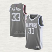 Maglia Nicolas Batum NO 33 Los Angeles Clippers Earned 2020-21 Grigio