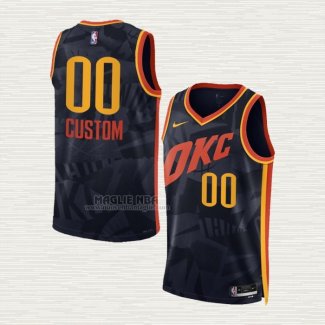 Maglia Oklahoma City Thunder Personalizzate Citta 2023-24 Nero