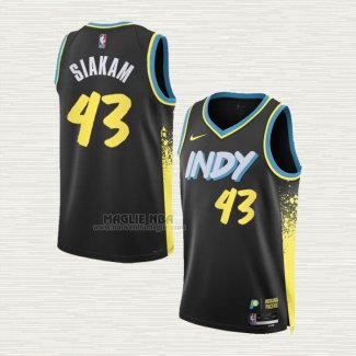 Maglia Pascal Siakam NO 43 Indiana Pacers Citta 2023-24 Nero