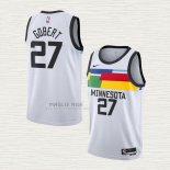 Maglia Rudy Gobert NO 27 Minnesota Timberwolves Citta 2022-23 Bianco