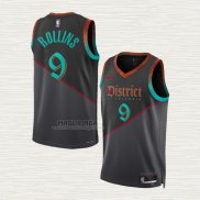 Maglia Ryan Rollins NO 9 Washington Wizards Citta 2023-24 Nero