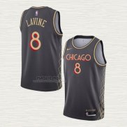 Maglia Zach Lavine NO 8 Chicago Bulls Citta 2020-21 Grigio