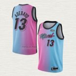 Maglia Bam Adebayo NO 13 Miami Heat Citta 2020-21 Blu Rosa