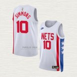 Maglia Ben Simmons NO 10 Brooklyn Nets Classic 2022-23 Bianco