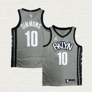 Maglia Ben Simmons NO 10 Brooklyn Nets Statement 2020 Grigio