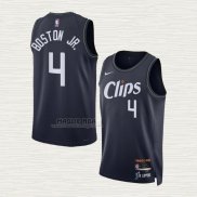 Maglia Brandon Boston JR. NO 4 Los Angeles Clippers Citta 2023-24 Blu