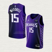 Maglia Davion Mitchell NO 15 Sacramento Kings Statement 2023-24 Viola