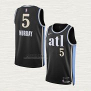 Maglia Dejounte Murray NO 5 Atlanta Hawks Citta 2023-24 Nero