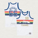 Maglia Dikembe Mutombo NO 55 Denver Nuggets Hardwood Classics Throwback Bianco