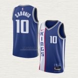 Maglia Domantas Saboni NO 10 Sacramento Kings Citta 2023-24 Blu