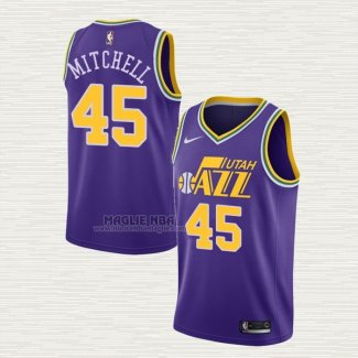 Maglia Donovan Mitchell NO 45 Utah Jazz Classic 2018-19 Viola