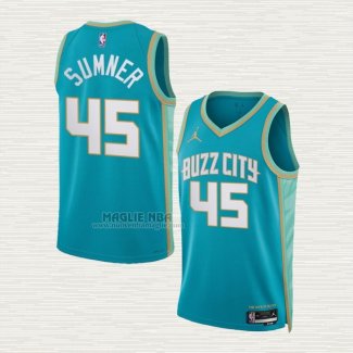 Maglia Edmond Sumner NO 45 Charlotte Hornets Citta 2023-24 Verde