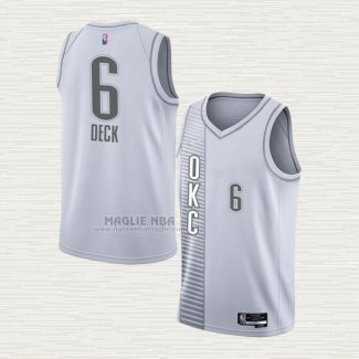 Maglia Gabriel Deck NO 6 Oklahoma City Thunder Citta 2021-22 Bianco