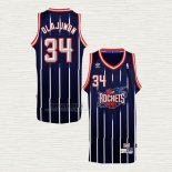 Maglia Hakeem Olajuwon NO 34 Houston Rockets Throwback Blu