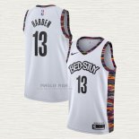 Maglia James Harden NO 13 Brooklyn Nets Citta 2020 Bianco