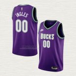 Maglia Joe Ingles NO 00 Milwaukee Bucks Classic 2022-23 Viola