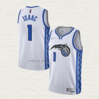 Maglia Jonathan Isaac NO 1 Orlando Magic Earned 2020-21 Bianco