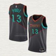 Maglia Jordan Poole NO 13 Washington Wizards Citta 2023-24 Nero