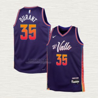 Maglia Kevin Durant NO 35 Bambino Phoenix Suns Citta 2023-24 Viola