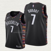 Maglia Kevin Durant NO 7 Bambino Brooklyn Nets Citta 2019-20 Nero