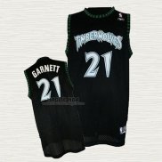 Maglia Kevin Garnett NO 21 Minnesota Timberwolves Throwback Nero