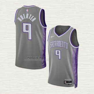 Maglia Kevin Huerter NO 9 Sacramento Kings Citta 2022-23 Grigio