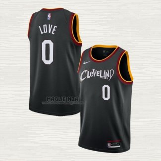 Maglia Kevin Love NO 0 Cleveland Cavaliers Citta 2020-21 Nero