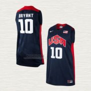 Maglia Kobe Bryant NO 10 USA 2012 Blu