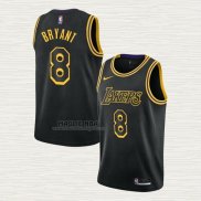 Maglia Kobe Bryant NO 8 Los Angeles Lakers Citta 2017-18 Nero