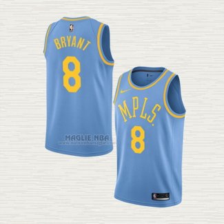 Maglia Kobe Bryant NO 8 Los Angeles Lakers Classic 2017-18 Blu