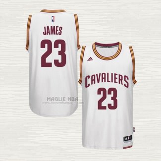 Maglia LeBron James NO 23 Cleveland Cavaliers Throwback Bianco2