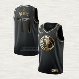 Maglia Luka Doncic NO 77 Dallas Mavericks Golden Edition Nero