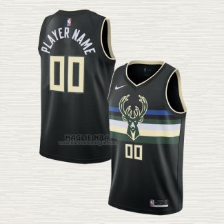 Maglia Milwaukee Bucks Personalizzate Statement 2019-20 Nero