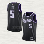 Maglia NO 5 Sacramento Kings Citta 2021-22 Nero De'Aaron Fox