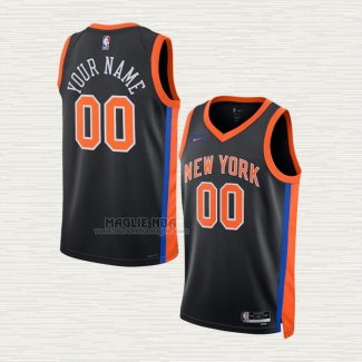 Maglia New York Knicks Personalizzate Citta 2022-23 Nero