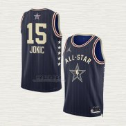 Maglia Nikola Jokic NO 15 Denver Nuggets All Star 2024 Blu