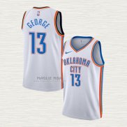 Maglia Paul George NO 13 Oklahoma City Thunder Association Bianco