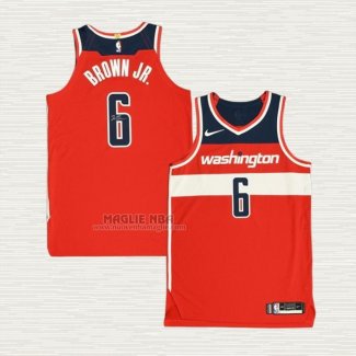 Maglia Troy Brown Jr. NO 6 Washington Wizards Icon Autentico Rosso