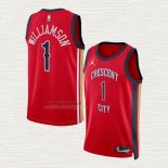 Maglia Zion Williamson NO 1 New Orleans Pelicans Statement 2023-24 Rosso