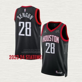 Maglia Alperen Sengun NO 28 Houston Rockets Statement 2023-24 Nero