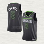 Maglia Anthony Edwards NO 5 Minnesota Timberwolves Statement 2022-23 Nero