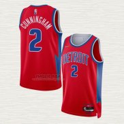 Maglia Cade Cunningham NO 2 Detroit Pistons Citta 2021-22 Rosso