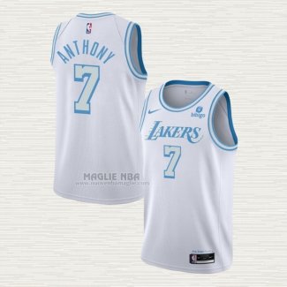 Maglia Carmelo Anthony NO 7 Los Angeles Lakers Citta 2021-22 Bianco