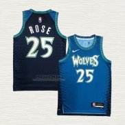 Maglia Derrick Rose NO 25 Minnesota Timberwolves Citta 2021-22 Blu