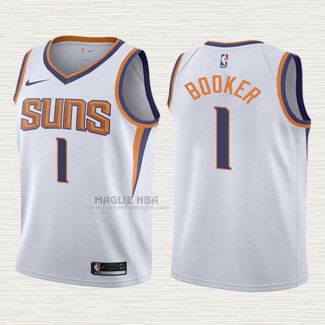 Maglia Devin Booker NO 1 Bambino Phoenix Suns Association 2017-18 Bianco