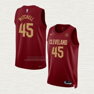 Maglia Donovan Mitchell NO 45 Cleveland Cavaliers Icon 2022-23 Rosso