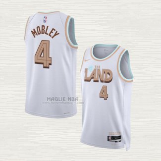 Maglia Evan Mobley NO 4 Cleveland Cavaliers Citta 2022-23 Bianco