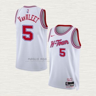 Maglia Fred Vanvleet NO 5 Houston Rockets Citta 2023-24 Bianco