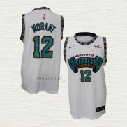 Maglia Ja Morant NO 12 Memphis Grizzlies Classic Bianco